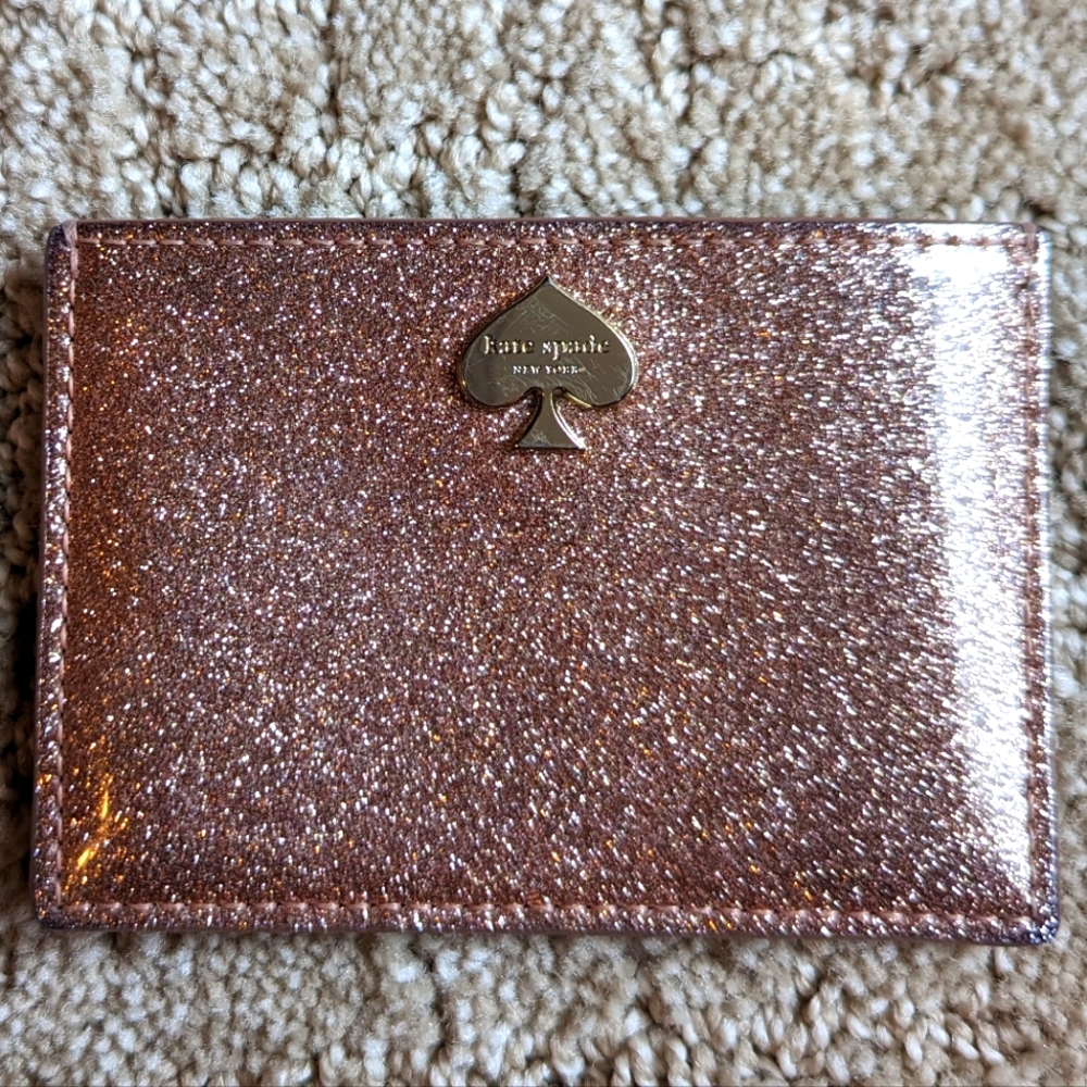 Kate Spade Slim Card Holder in sparkly pink